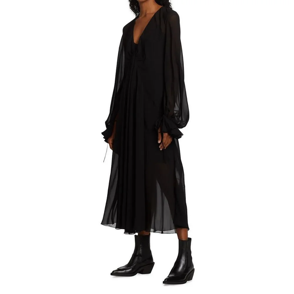 KHAITE The Rami Dress In black - Picture 3 of 11